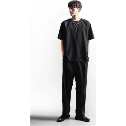 Summer Mens T-shirt Youth pop classic dark round collar personality casual fashion loose large size short sleeve T-shirt