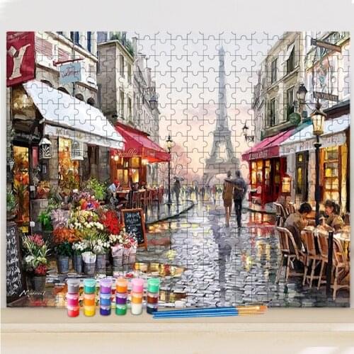 GATYZTORY Paint By Number Puzzle Picture Paris Street By Numbers Landscape Kits Drawing On Canvas Hand Painted Art Home Decor