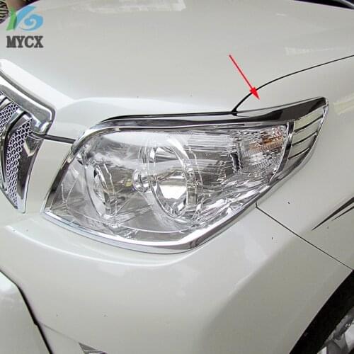 2010-2013 Chrome head light cover For Toyota Land cruiser Prado 150 FJ 150 2011 2012 lamp cover accessories For Prado FJ150 ABS