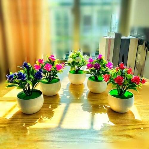 Artificial Plant Pot Daffodil Pattern Simulated Flower Plastic Garden Yard Fake Potted Plant for Home