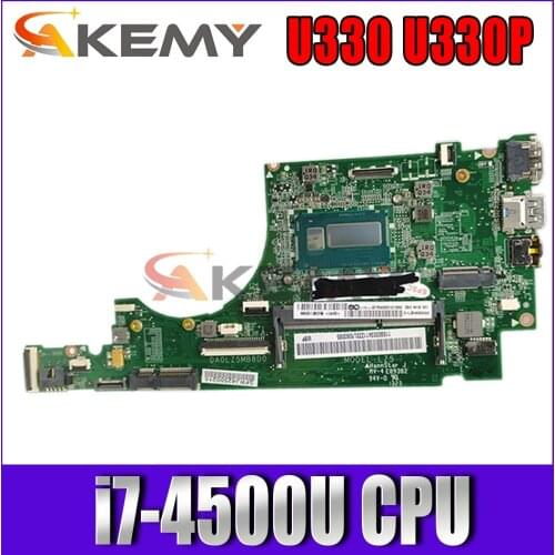 For Lenovo Ideapad U330 U330P Laptop Motherboard With i7-4500U DA0LZ5MB8D0 Rev:D tested good free shipping