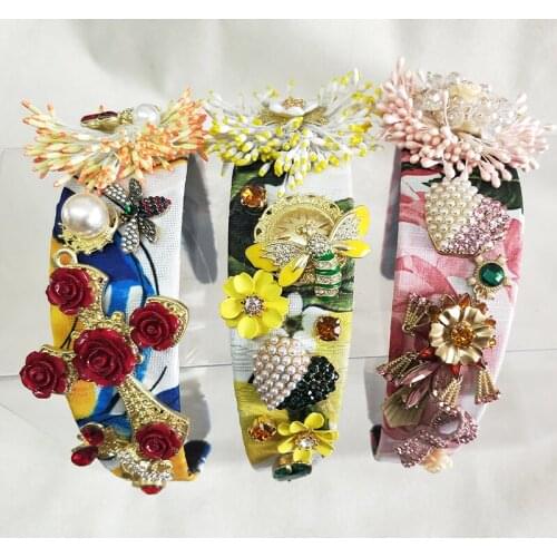 Cute Plaster Tassel Flower Hairband Striped Bows Princess Hairhoop For women Girls Boutique Big Cross Headwear Hair Accessories