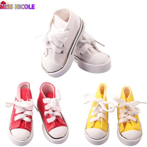 Mini Doll Shoes High -Quality 7.5 Cm 1/3 BJD Ankle Shoes Red White Yellow Russian DIY Doll For Our Generation Dolls