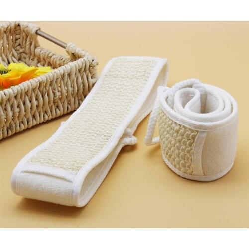 Natural Loofah Bath Rub Brush Exfoliate Pull Back Strip Rub Back Belt Chopping Band Bath Towel