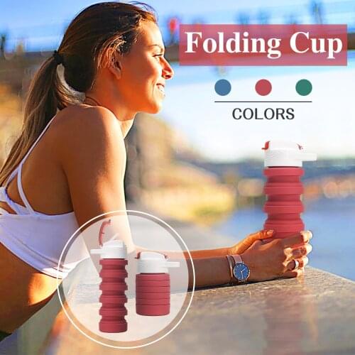 Small Mini Telescopic Portable Silicone Folding Cup With Dstproof Cover Outdoor Coffee Cups Children Travel Drink Water Copa