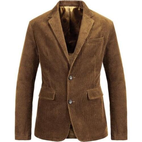 New 2020 Male corduroy suits outerwear casual suit men slim fit blazer mens blazer jacket