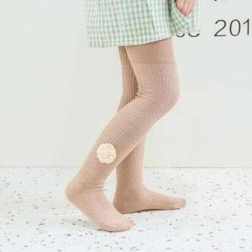 Autumn girls tights children kids baby cartoon flowers cotton knit warm pantyhose fashion Korean 0-8 years old wild girl tights