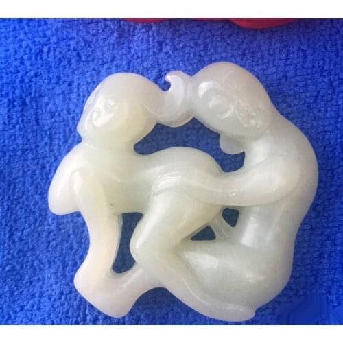 Pure natural antique jade pendant hand pieces erotic figure figure human culture Pendant