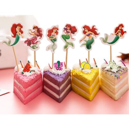 Princess Little Mermaid Party Supplies Birthday Decorations Favors Picks Kids Baby Shower Cupcake Wrappers Paper Cupcake Topper