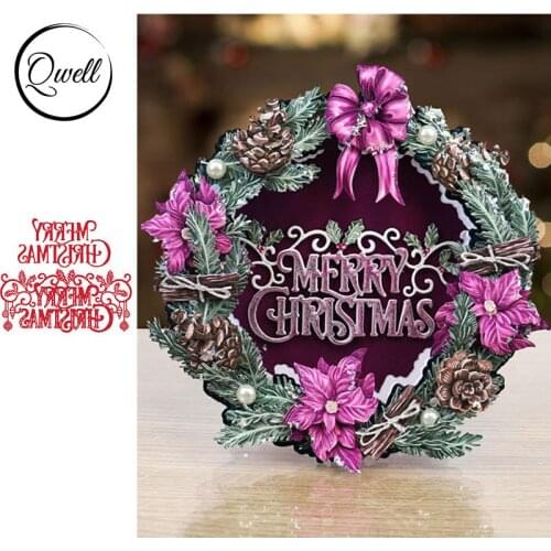 QWELL Word Merry Christmas Metal Cutting Dies for Scrapbooking and Card Making Paper Embossing Craft New 2019 die cuts