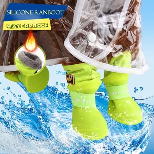 Dog Rain Boots for Small Medium Dogs Waterproof Dog Shoes Winter Warm Puppy Winter Snow Dog Rainboot Rainy dog shioes