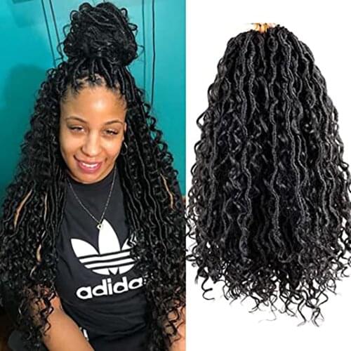Synthetic Crochet Braids Hair Passion Twist River Goddess Braiding Hair Extension Ombre Brown Faux Locs With Curly Hair Instyle