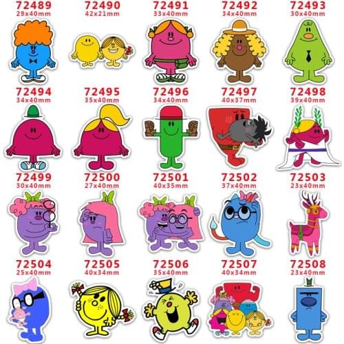 DIY Craft Supplies cartoon character printed flat back planar resins 30 pieces. PR72489