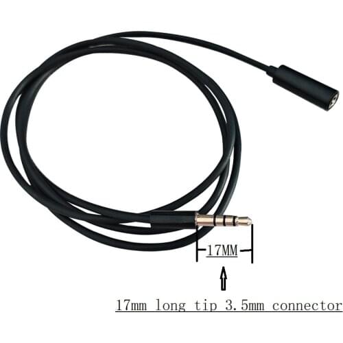 3.5mm Male to Female Stereo Audio Headphone Extension Cable with 17mm long tip