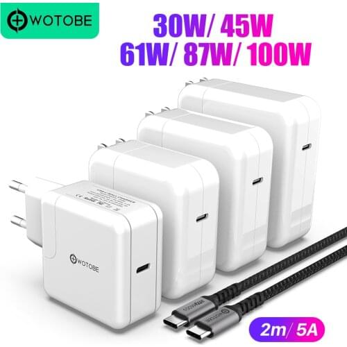 USB-C Power Adapter 18W 30W 61W 87W USB PD3.0 Wall Charger For MacBook Pro/Air iphone 11/11pro/X/8 iPad Pro S8/S9/S10,etc