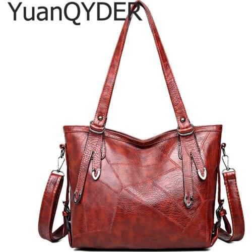 Vintage Leather Handbags Ladies Brand Hand Bags for Women 2020 Luxury Handbags Women Bags Designer Casual Big Totes Sac A Main