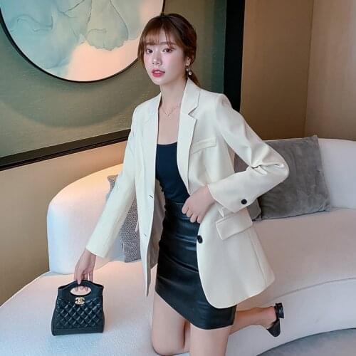 New Spring Autumn Women Jacket 2021 Chic Solid Color Slim Fit Blazer Femme Elegant Pink Khaki Single Breasted Office Suit X1584R
