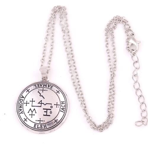 Link Chain Special Rune And Patterns Archangel SAMAEL Letter Religions Amulet Talisman Zinc Alloy Dropshipping