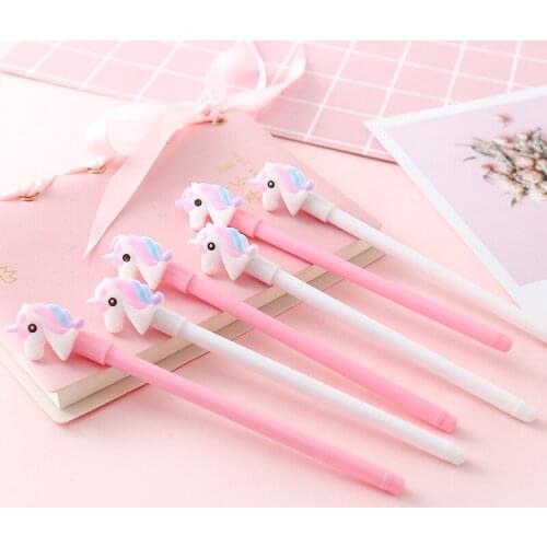 1 Unicorn Gel Pen Multi Shape Silicone and Plastic Unicorn Child Pen Girl Gift School Writing Supplies Stationery