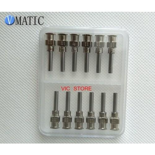 Free Shipping 0.5'' Tip Length 11G All Metal Stainless Steel 12Pcs Glue Dispensing Syringe Needle Tips 1/2 Inch