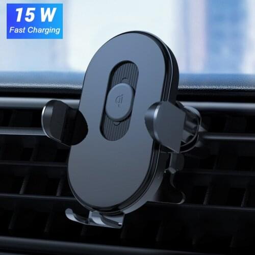 15W Qi Car Wireless Charger Automatic Clamping for iPhone 12 11 Magnetic Fast Charging Phone Holder Mount for Samsung Note 10 9