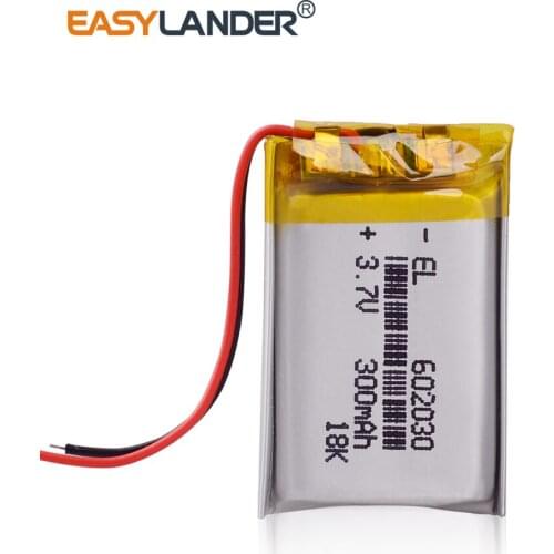 300mAh 602030 3.7V lithium polymer battery, Bluetooth MP3 MP4 Smart Watch wireless card audio recorder Rechargeable Li-ion Cell