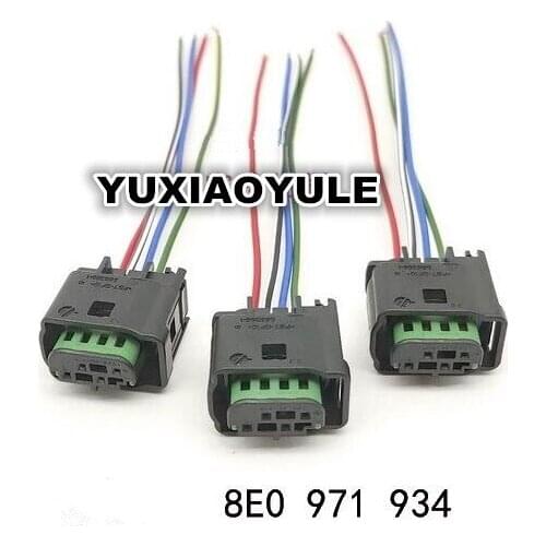 4 Pin/Way Vehicle Bodys Height Sensor Tire Pressure Connector Plug Wire Harness Pigtail For Porsche BMW AUDI VW 8E0 971 934