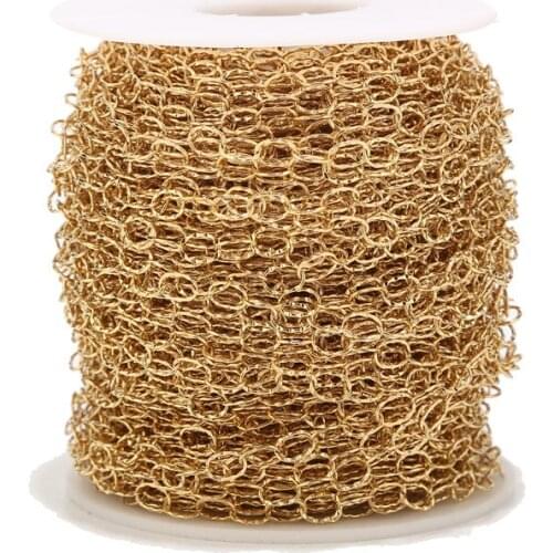 5M 6x8mm Handmade Chains Stainless Steel Link Chain Findings for Women DIY For Necklace Bracelet Making Finding