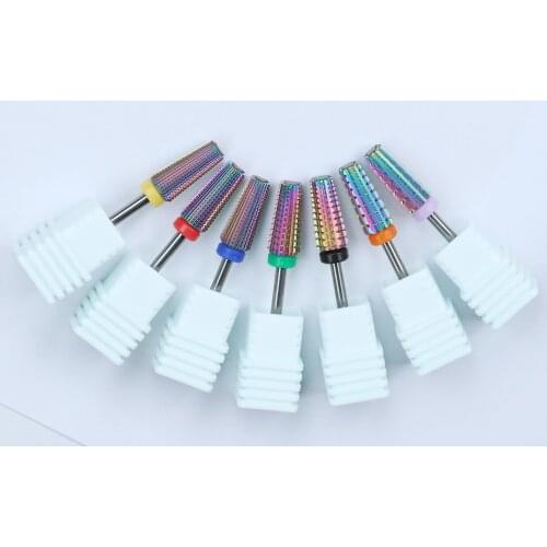 5PCS/Bag 5 IN 1 Two-way Carbide Nail Drill Bits Manicure Pedicure Machine Milling Cutter Nail Files Remove Gel Polish Tools