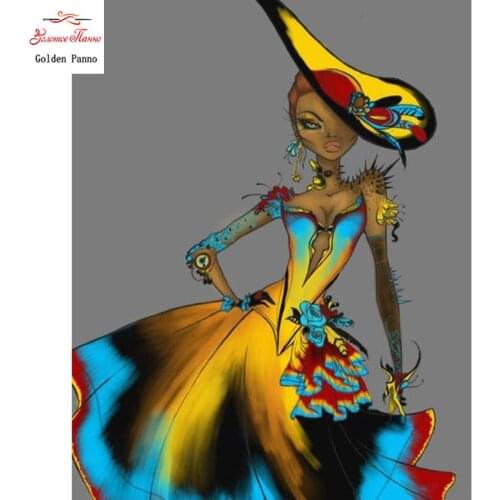 5D DIY full square diamond painting cross stitch wears hat cool female model diamond mosaic diamond mosaic dropshipping