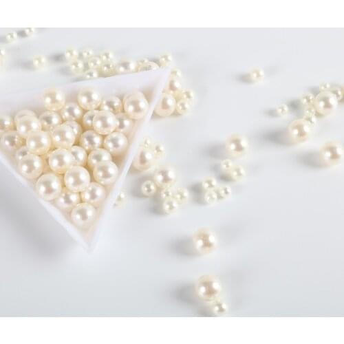 6mm 8mm no hole round White pearls beading Pearl Beads loose cream metalic color ball pearling For Wedding Dress