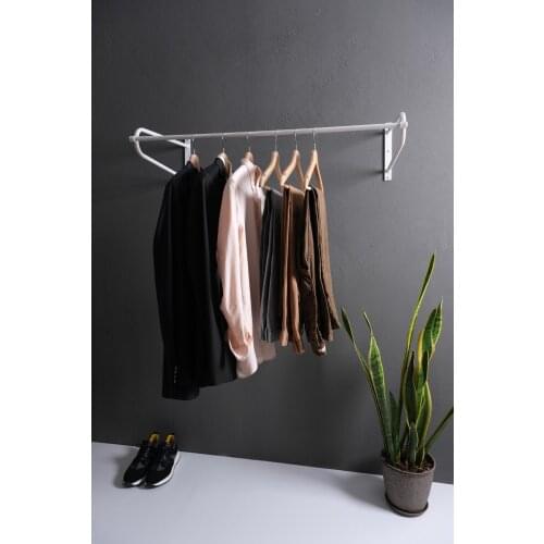 White Metal Wall Robe Hook Footless Garment Hanger