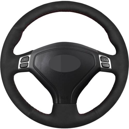 Car Steering Wheel Cover DIY Hand-stitched Black Suede For Subaru Forester 2004-2006 Outback 2004 2005 Legacy 2004-2006