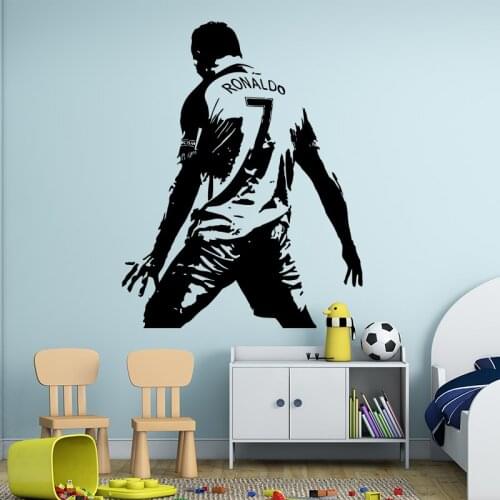Cristiano Ronaldo Vinyl Wall Sticker Soccer Athlete Ronaldo Wall Decals Art Mural For Kis Room/Living Room Decoration