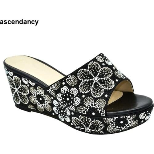 Designer Shoes Women Luxury 2020 Italian In Women High Quality African Wedding Shoes Spring Shoes Platform Women Summer Slippers