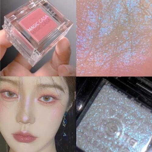 Double Color Shimmer Ice Mousse Blushes Highlighter Makeup Palette Brighten Illuminator Face Body Shiny Cream Korean Cosmetics