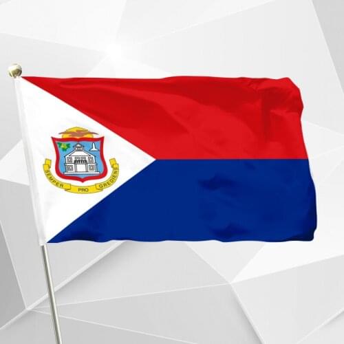 Netherlands Sint Maarten Flag 150X90cm (3x5FT) 120g 100D Polyester Double Stitched High Quality Banner Free Shipping