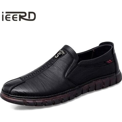 IEERD Microfiber Leather Mens Dress Shoes Business Formal Shoes Oxfords Lace-Up And Slip-On New Footwear For Wedding