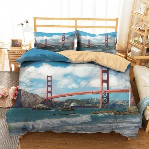 A Bedding Set 3D Printed Duvet Cover Bed Set Beach Sea Wave Home Textiles for Adults Bedclothes with Pillowcase #HL57