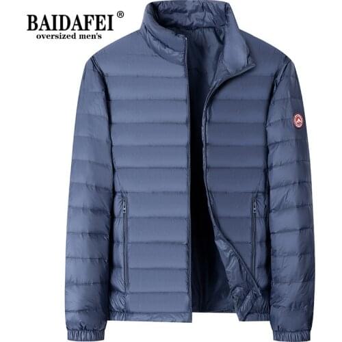Oversized 5XL 6XL 7XL New Arrival Suepr Large Autumn Winter Men Stand Collar Light Down Jacket White Duck Down Thin Casual Coats