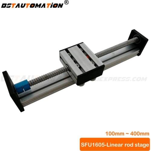 Linear Stage axis 1605 Ballscrew linear round rod 100mm 200mm 300mm 400mm stroke linear actuator stage for cnc parts