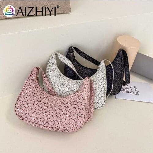 Fashion Women PU Leather Printing Shoulder Underarm Bag Casual Ladies Small Purse Hobos Handbags