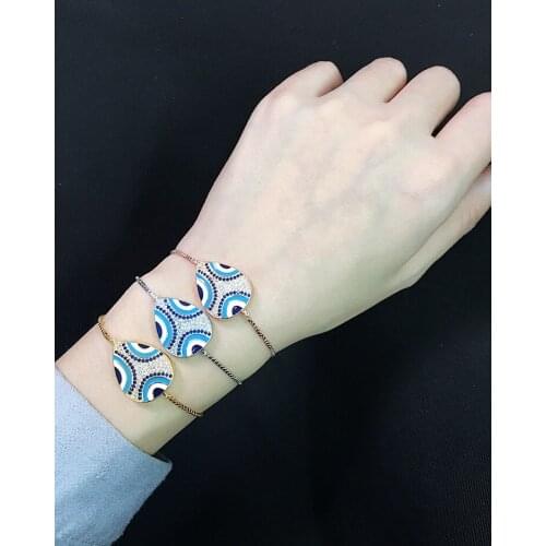 Fashion jewelry copper plant mosaic full stone colorful brand adjust size mini bracelet party Middle East countries box chain