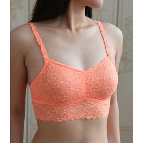 Soft lace tube top design sexy woman wireless bra
