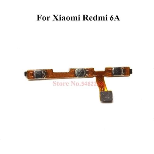 Original Power ON OFF Volume Side Buttons Flex cable For Xiaomi Redmi 6A Power Switch Audio with microphone connector
