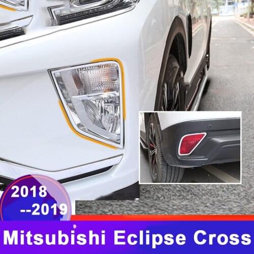 Plastic Car Styling Front Rear Fog Lamp Decoration Frame Trim Cover Sticker For Mitsubishi Eclipse Cross 2018 2019 Accessories