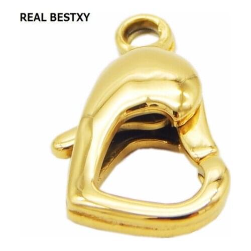 REAL BESTXY 50pc/lot Stainless Steel Lobster Clasps Hook Fit Leather Cord Bracelets Connectors For Jewelry Making