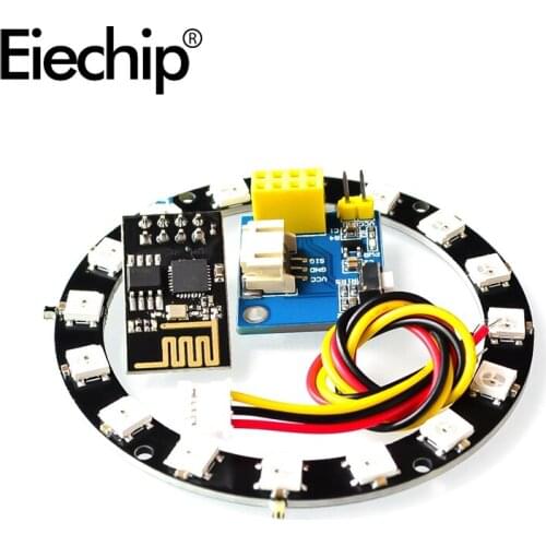 LED Lamp Panel Module WS2812 RGB 16 bit ,5050 Round Development Board wtih ESP8266 ESP-01 Wireless WIFI Module for Arduino
