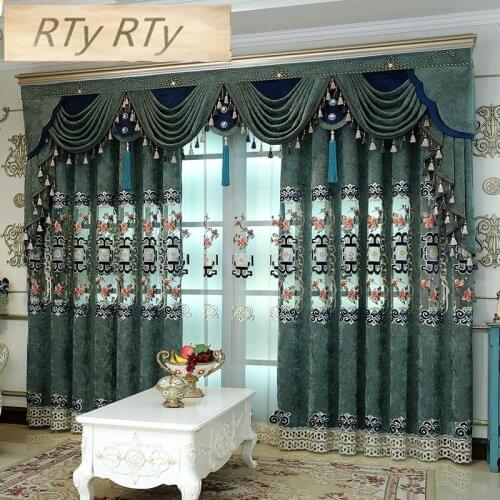 Blackout curtains for living room French window high quality curtains for Kitchen with Window Treatment Drap tulle for bedroom