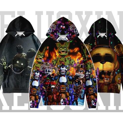 Fnaf Hoodies Sweatshirt Five Nights At FNAF Jacket Coat Spring Harajuku Cartoon Bear Hoodie Men Women Sweatshirts Fnaf